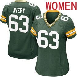 Women Green Bay Packers #63 Josh Avery Green Nike Limited Player NFL Jersey